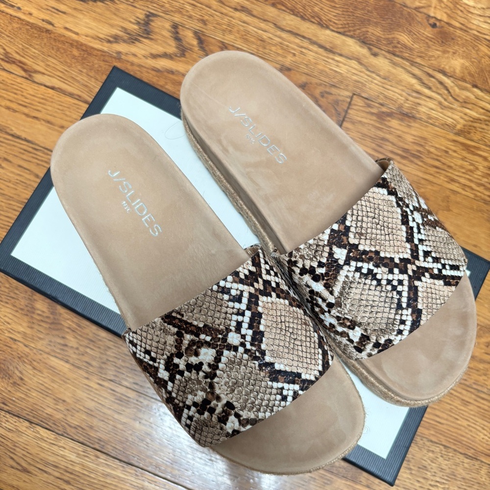 J/Slides Women's Natural Libby Sandals - Size 8